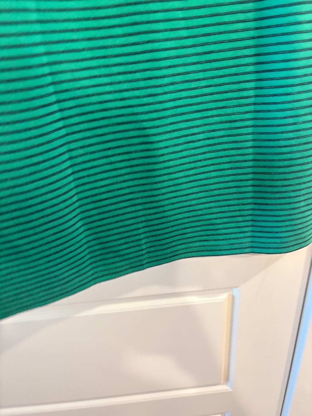 NWT LOFT Green Striped Midi Skirt Side Slit Stretch Career Pencil Skirt Size L - Picture 8 of 9
